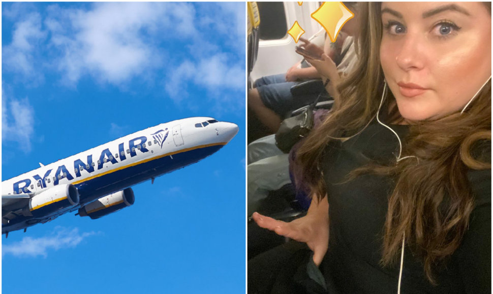 „Ryanair“ skrydžio metu keleivė kamavosi dėl per ankšto saugos diržo