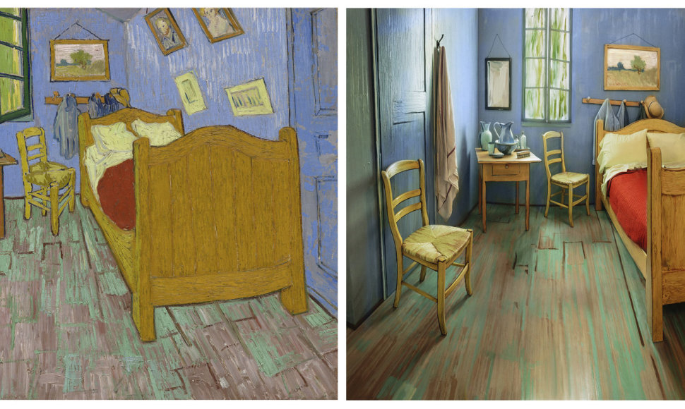 Van Gogho „Kambarys“ (1988) ir atkurtas kambarys Airbnb.com