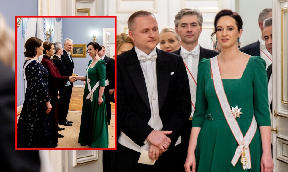 Inga Ruginienė Lietuvos pirmosios poros valstybinėje vakarienėje Danijos karaliaus ir karalienės garbei
