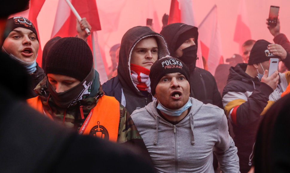 Kraštutinių dešiniųjų eisena Varšuvoje