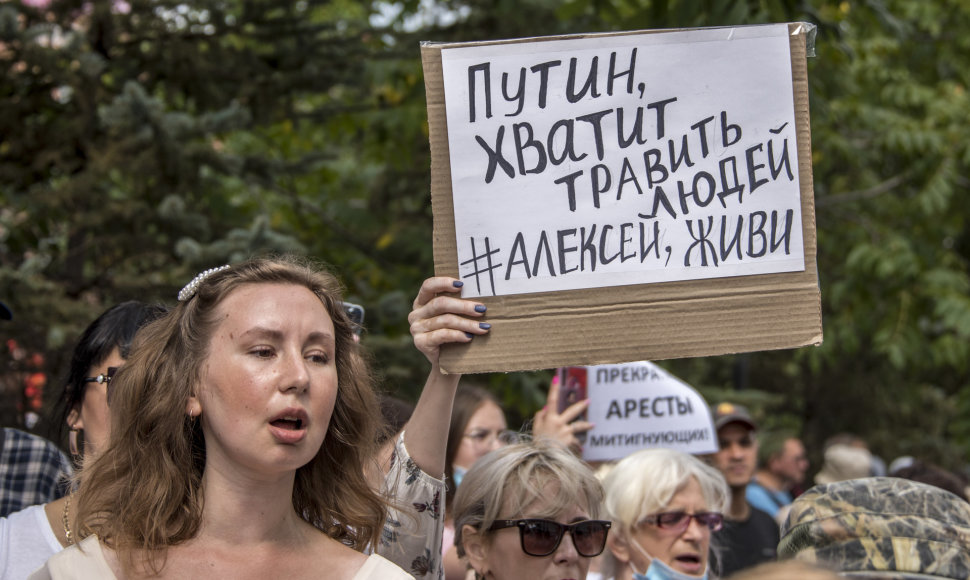 Protestuotojai Chabarovske