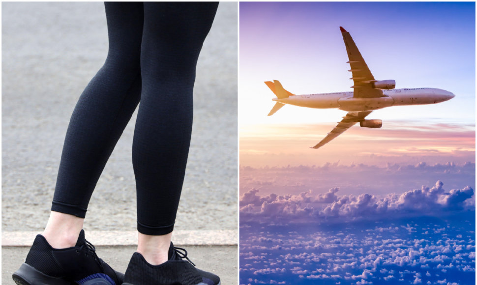 Dažnai skraidanti moteris atskleidė, kodėl lėktuve negalima dėvėti tamprių ar jogos kelnių