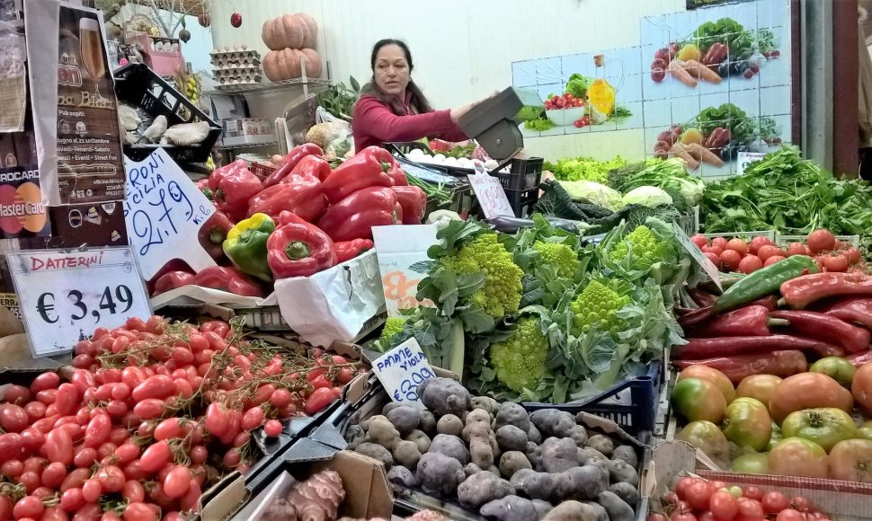 Žieminės daržovės Romos turguje