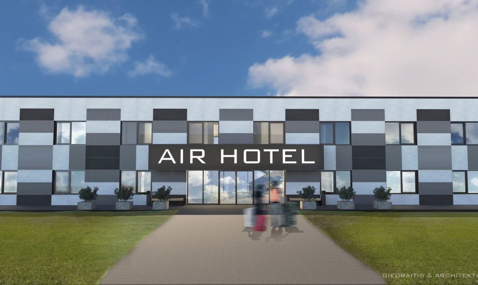 „Airhotel“ prie Kauno oro uosto vizualizacija