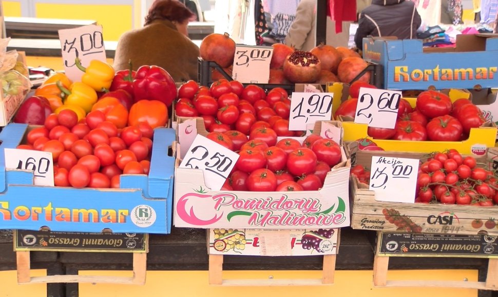 Daržovių kainos turguje