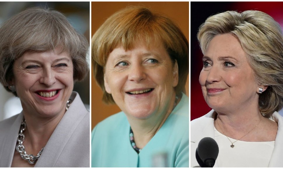 Theresa May, Angela Merkel ir Hillary Clinton