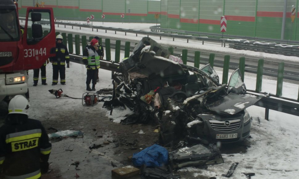 „Opel“ ir sunkvežimio avarijos metu žuvo vairuotoja
