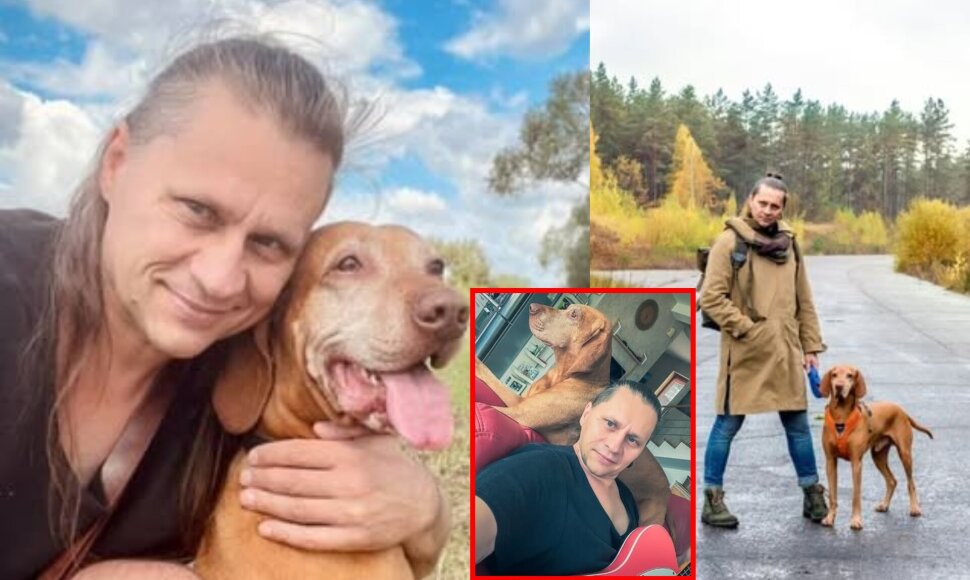 Ramūnas Grybauskas su augintiniu Fluku