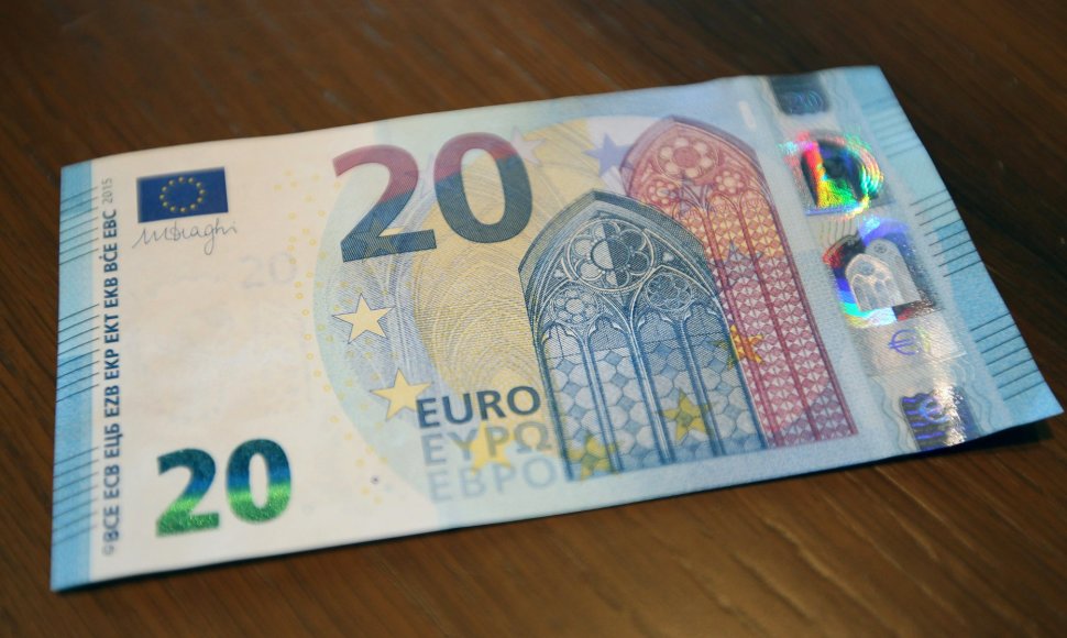 20 eurų vertės banknotai klastojami dažniausiai
