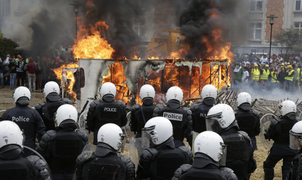 ES žemdirbių protestas Briuselyje