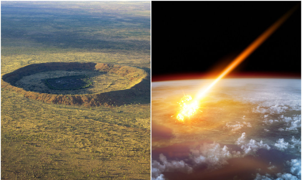 Vulfo Kriko meteorito krateris, Australija ir asociatyvus vaizdas