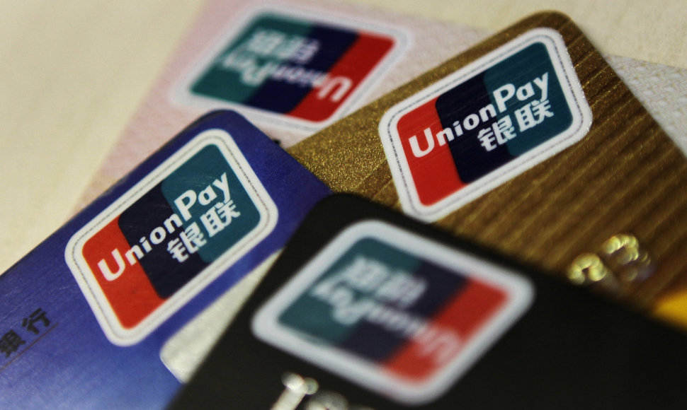 Kinijos mokėjimo sistemos „UnionPay“ kortelės