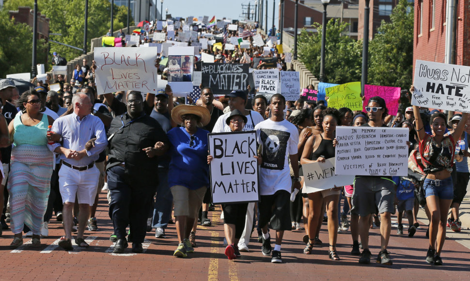 „Black Lives Matter“ aktyvistų protestas Oklahomoje