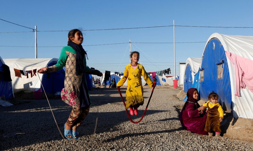 Vaikai pabėgėlių stovykloje Irake