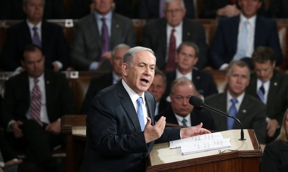 Benjaminas Netanjahu JAV Kongrese
