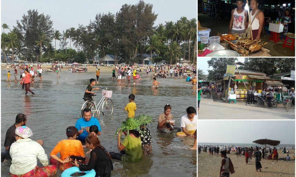 Čaungta paplūdimys Mianmare, kurį renkasi vietiniai