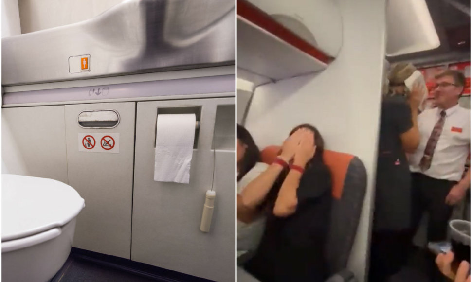 Seksu lėktuvo tualete užsiiminėjusi pora ne juokais prisidirbo