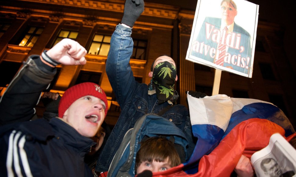 Protestai Latvijoje.