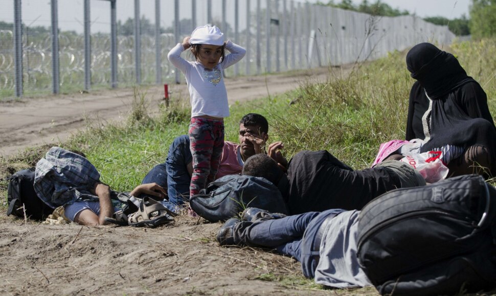 Migrantai prie Vengrijos sienos