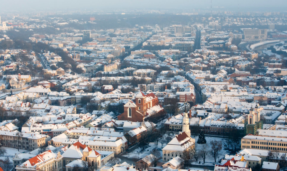 Kaunas ir jo apylinkės pro sraigtasparnio langą