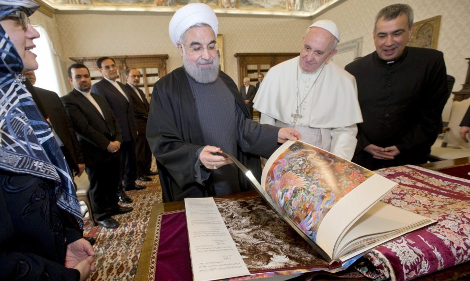 Popiežiaus ir Irano prezidento Hassano Rouhani susitikimas