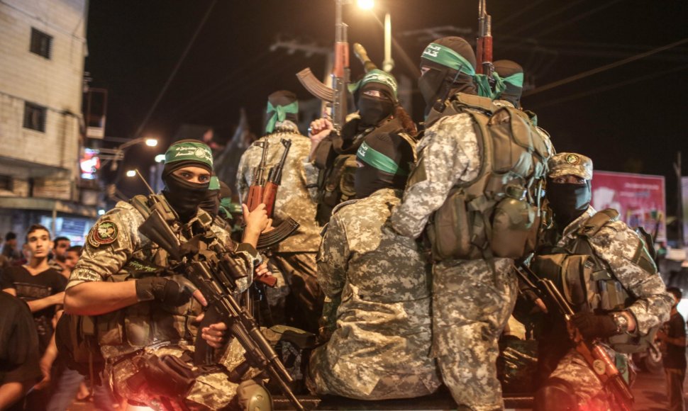 „Hamas“ karių prieš Izraelį nukreiptas mitingas