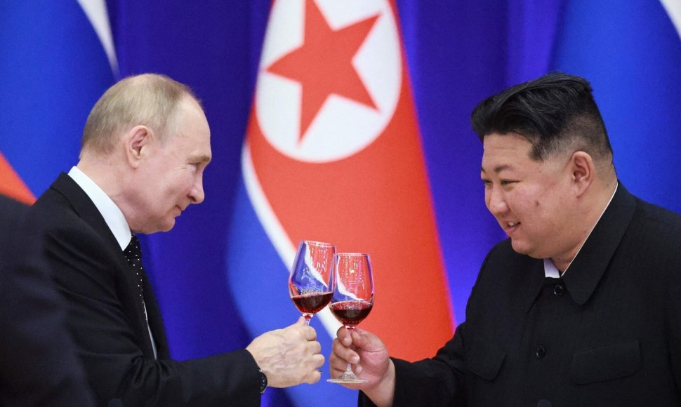 Vladimiras Putinas ir Kim Jong Unas