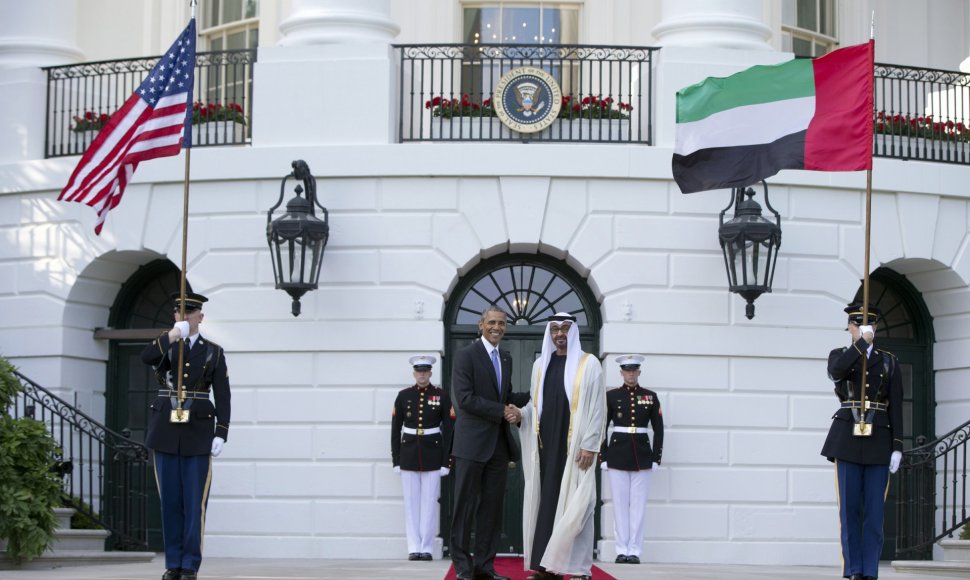 JAV prezidentas Barackas Obama ir JAE šeichas Mohamedas bin Zayedas