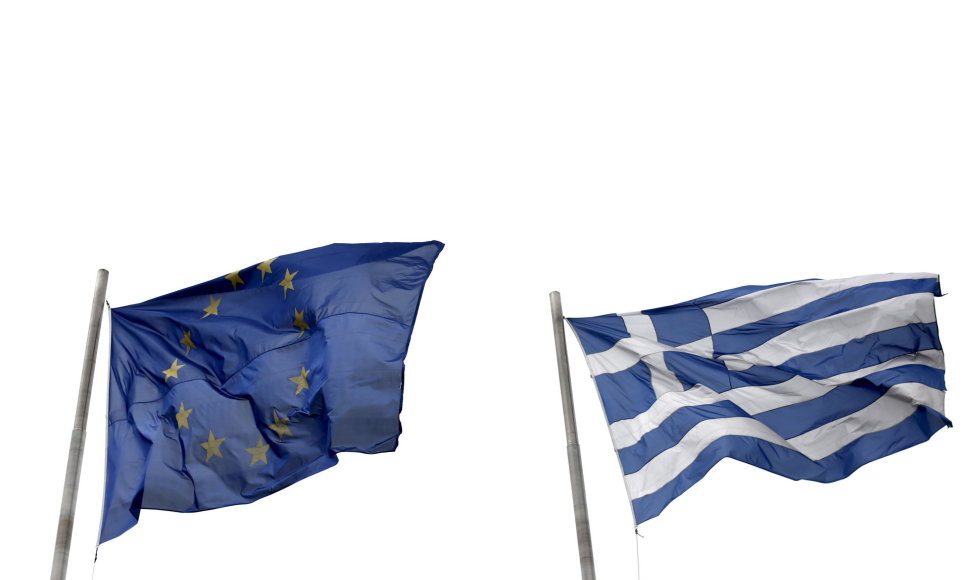 Graikijos ir ES vėliavos Atėnuose