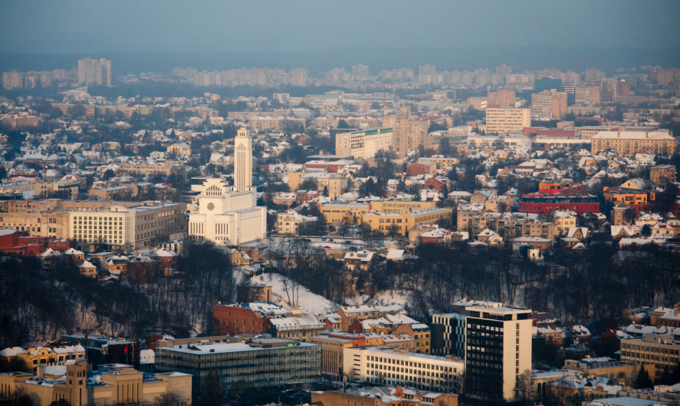 Kaunas ir jo apylinkės pro sraigtasparnio langą