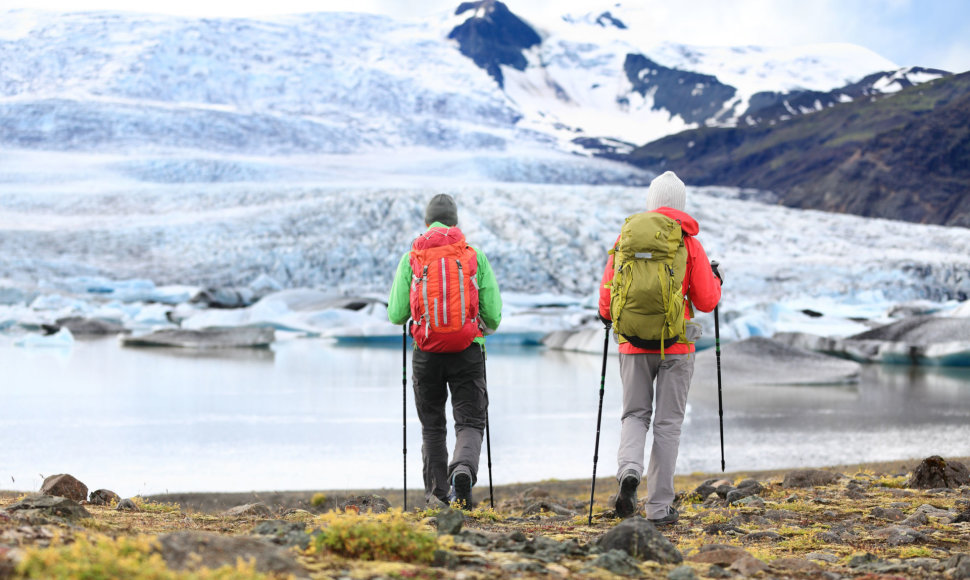 Vatna ledynas Islandijoje traukia žygeivius