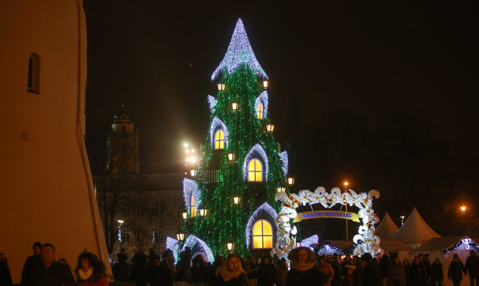 Kalėdų eglės įžiebimas Vilniuje