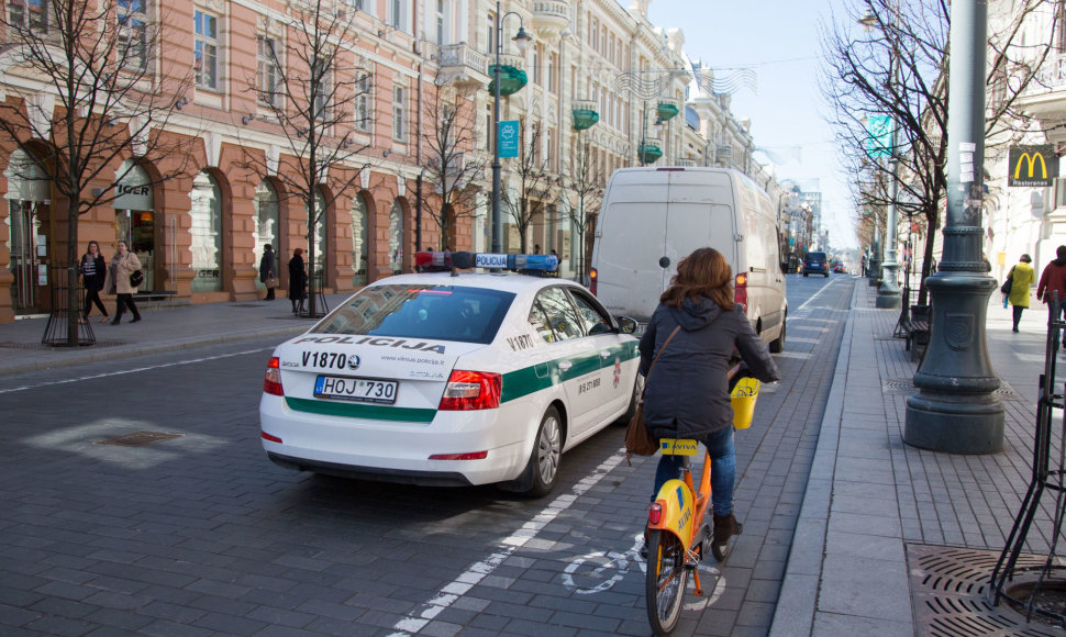 Vilniaus centre policija rūpinosi eismo saugumu