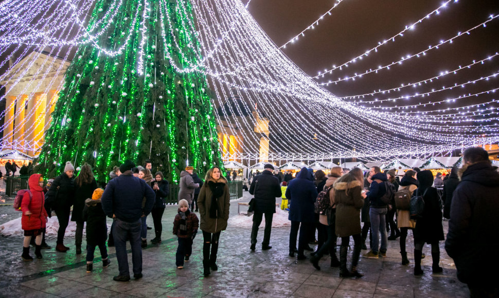 Kalėdų eglė Katedros aikštėje