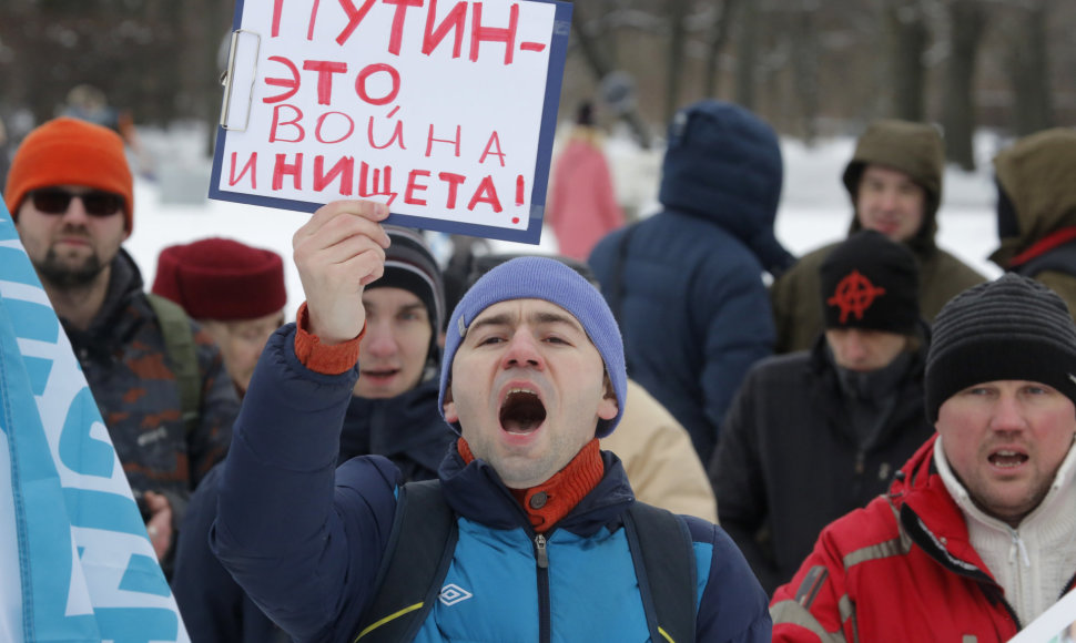Prieš V.Putino valdymą protestuojantys Rusijos sunkvežimių vairuotojai