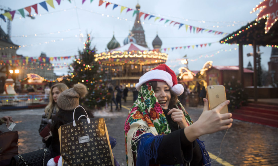Kalėdų miestelis Maskvos Raudonojoje aikštėje 