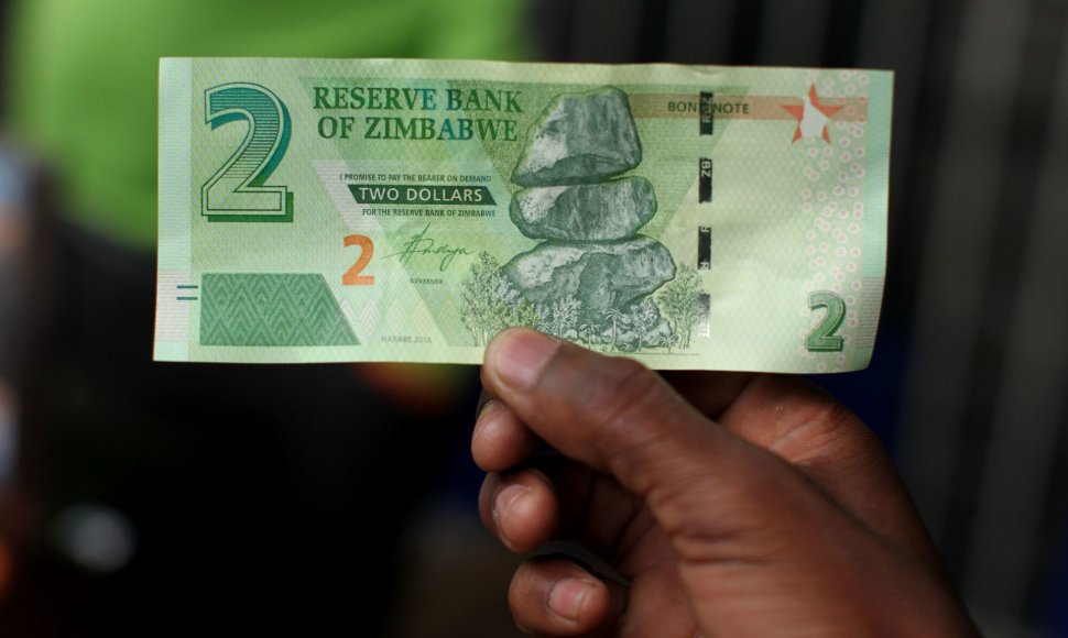 Zimbabvėje išleistas JAV dolerių ekvivalentas 