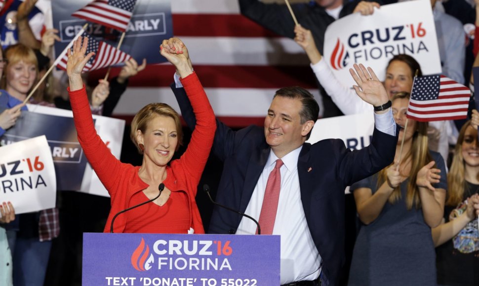 Carly Fiorina ir Tedas Cruzas