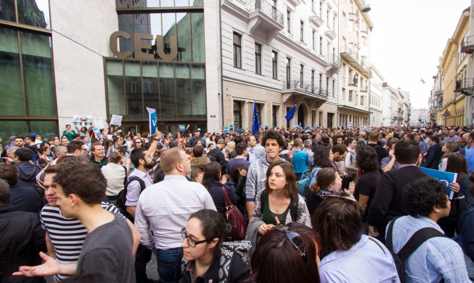 Studentų protestas Budapešte