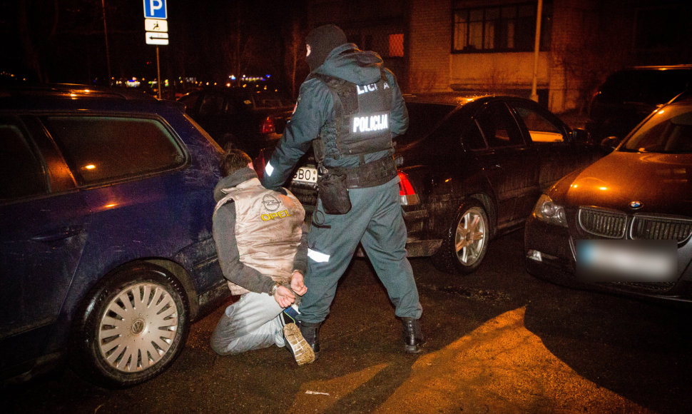 Slapta narkotikų platintojų sulaikymo operacija Vilniuje