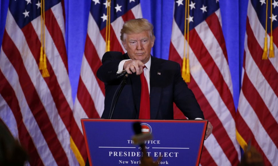 Išrinktojo JAV prezidento Donaldo Trumpo spaudos konferencija