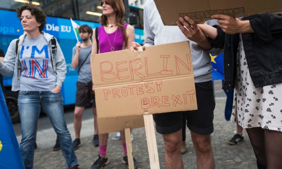 Berlyne gyvenantys britai protestavo prieš „Brexit“