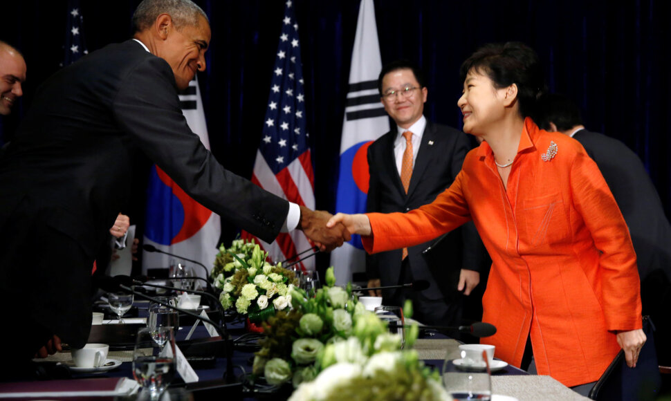 Barackas Obama ir Pietų Korėjos prezidentė Park Geun-hye