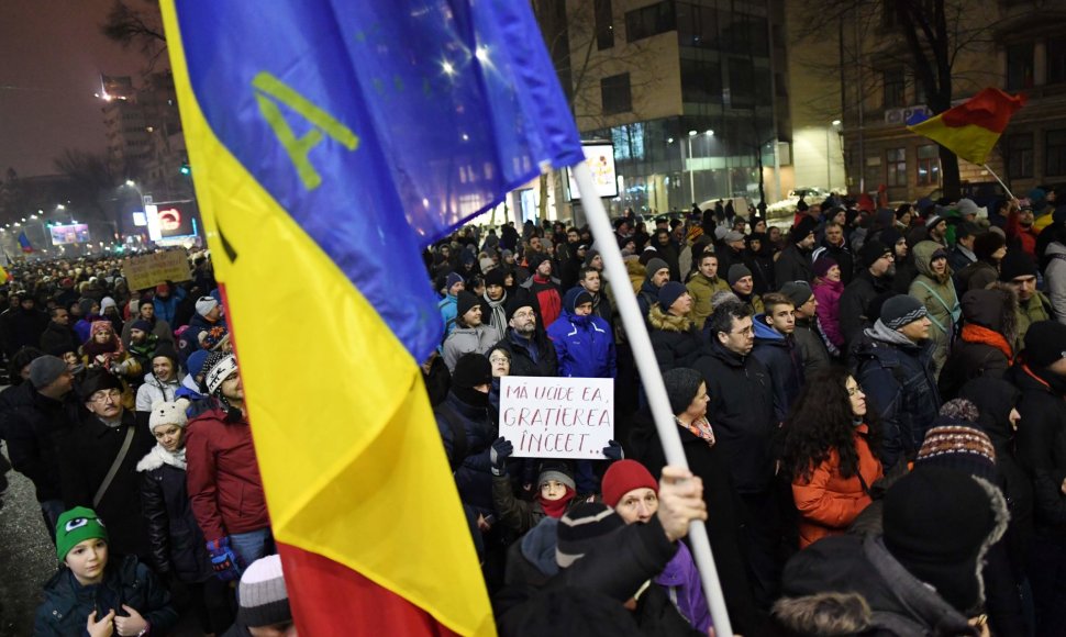 Protestai Rumunijoje.