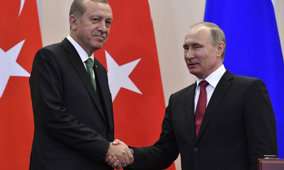 Vladimiras Putinas ir Recepas Tayyipas Erdoganas 