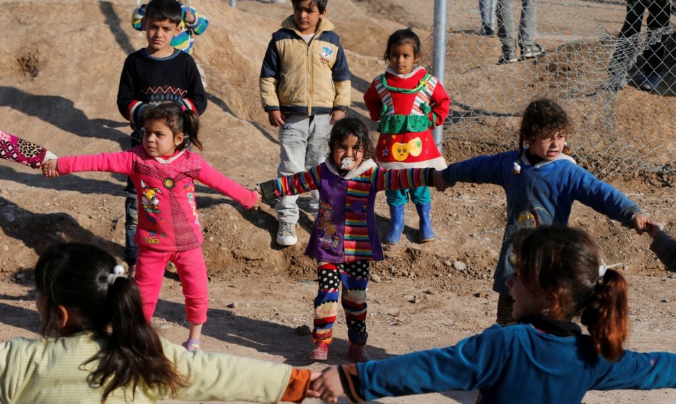 Vaikai pabėgėlių stovykloje Irake