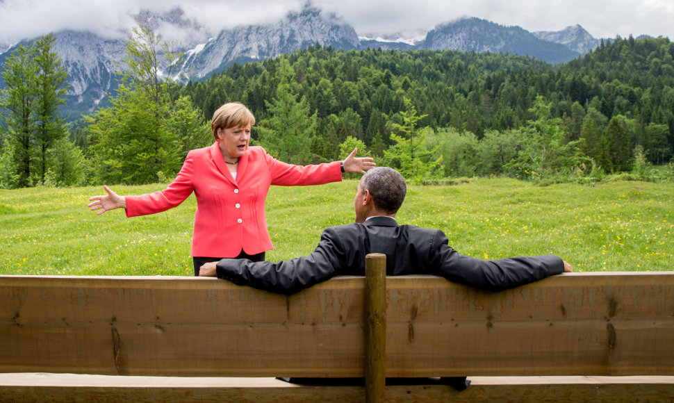 Angela Merkel ir Barackas Obama
