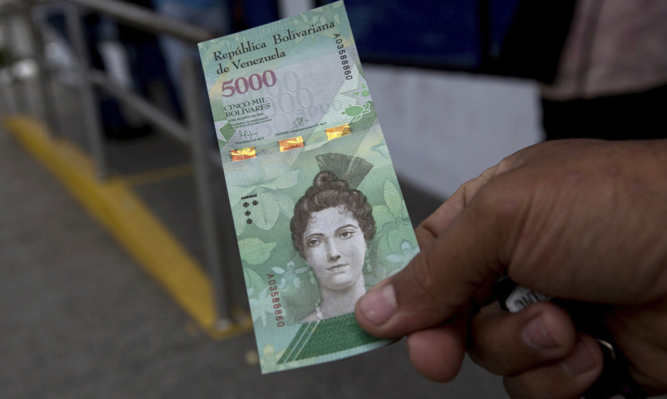Naujasis Venesuelos 5000 bolivarų vertės banknotas 