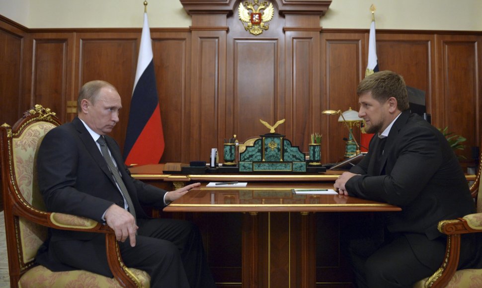 Vladimiras Putinas ir Ramzanas Kadyrovas