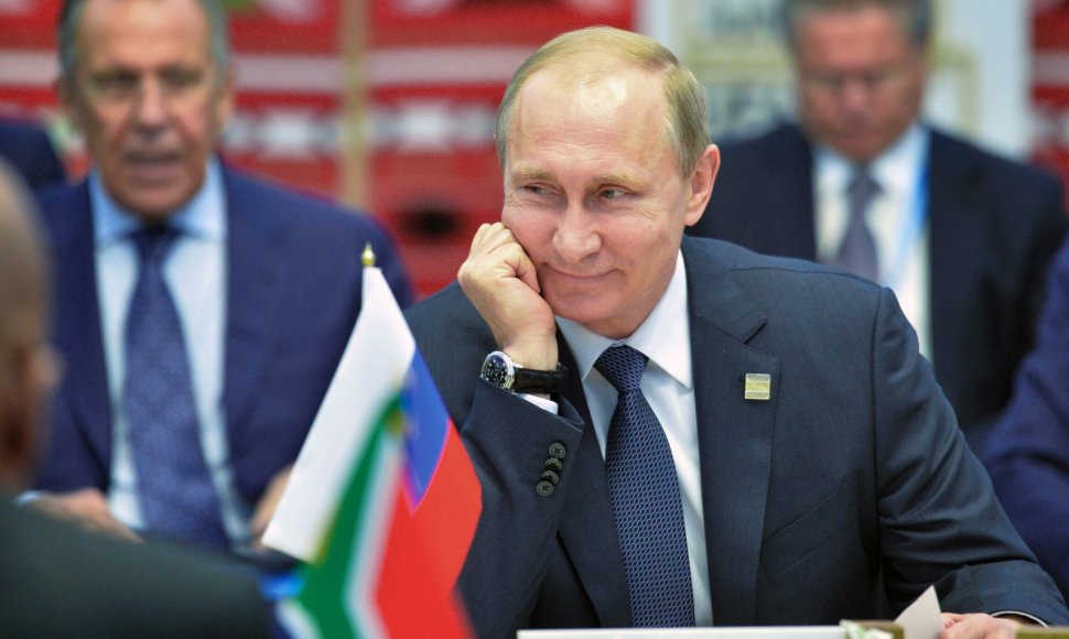 Vladimiras Putinas per BRICS šalių viršūnių susitikimą Ufos mieste Rusijoje